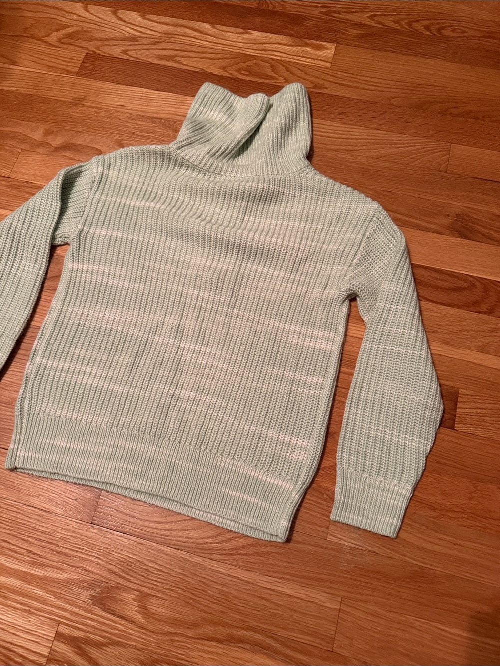 Talbots Light Green Half-Zip Cowl Sweater - Picture 9 of 9